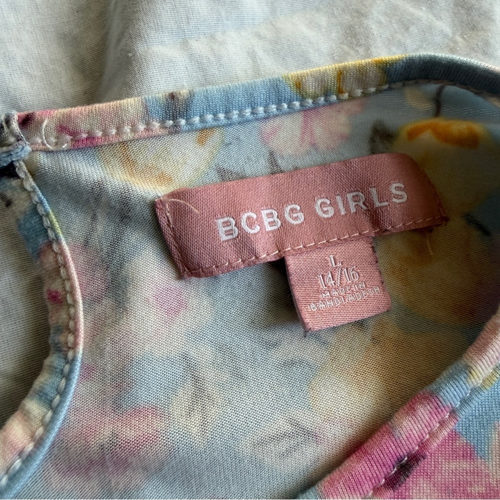 BCBG Girls Floral Puff-Sleeve Dress – Size L (14/16) - Picture 5 of 6